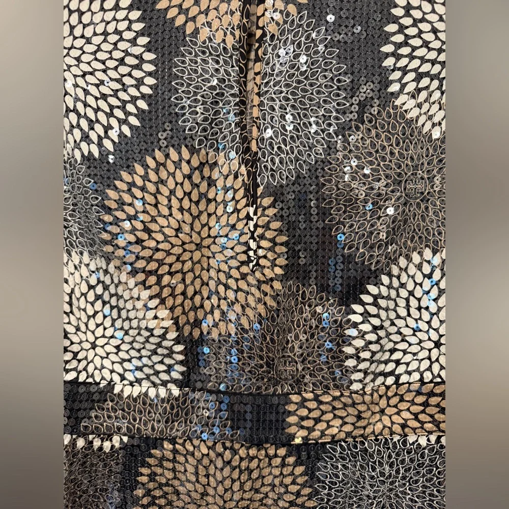 TORY BURCH Sequined Silk Dress With Pinhole Detail Size 2 cocktail party luxury